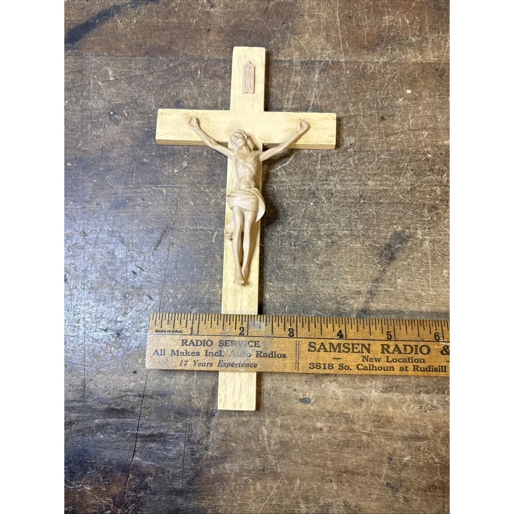 Vintage Crucifix Plaque IRNI Jesus on the Cross Wall Hanging